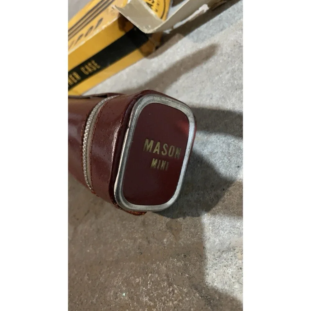 Vintage Mason Mini 8 Section Elevating Tripod w/ Leather Case And Original Box